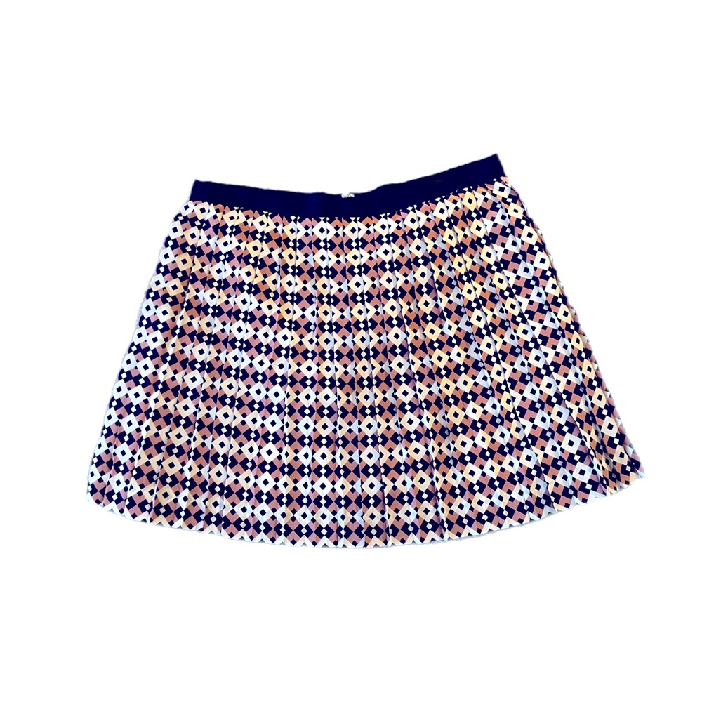 J Crew Silk Pleated Skirt Patterned Lightweight Size 12